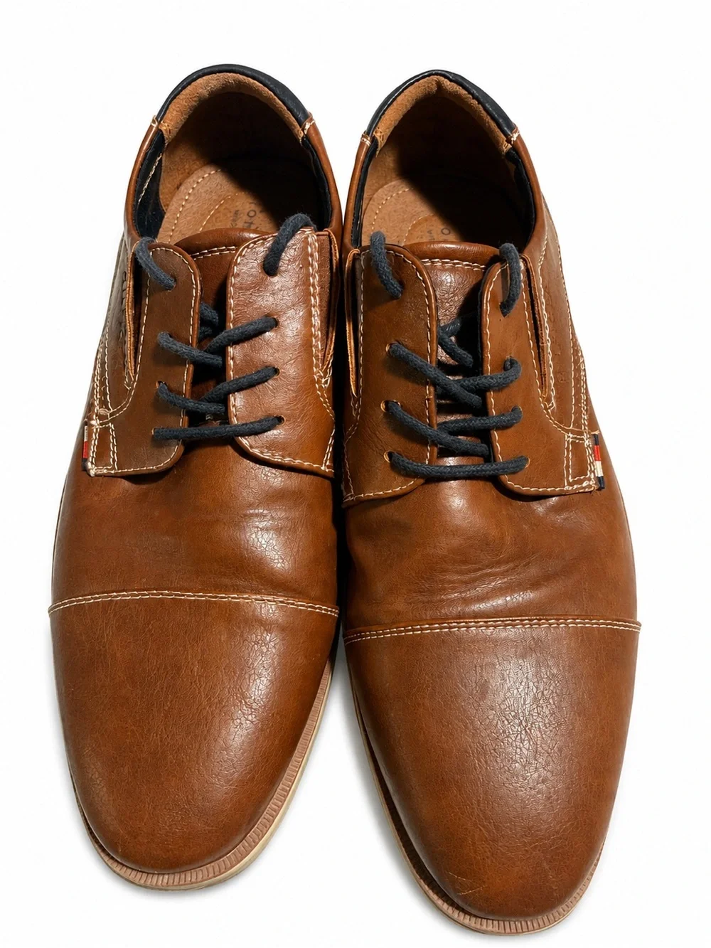 Tommy Hilfiger Men’s Tan Leather Oxford Lace-Up Shoes